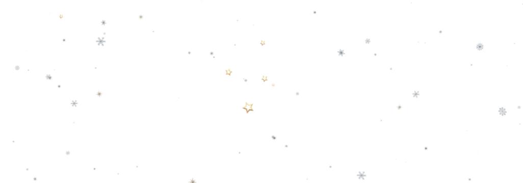 Festive background with gold stars and silver snowflakes. Perfect for holidays.