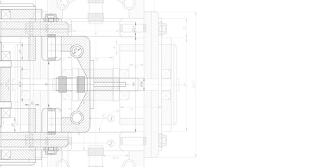 Technical drawing background .Mechanical Engineering drawing.