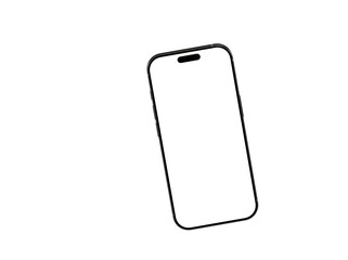 High-quality image of a modern smartphone with a blank screen, perfect for app presentations or website designs. Isolated on white background.