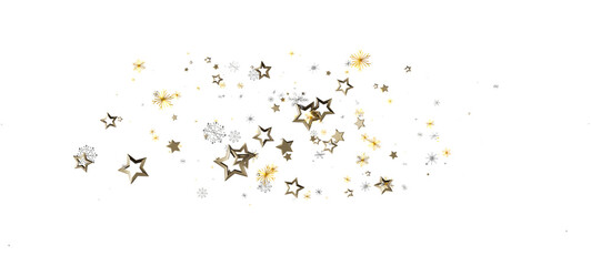 Festive background with golden stars and snowflakes. Perfect for Christmas, New Year, or any...