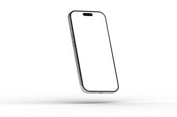 High-quality image of a modern smartphone with a blank screen, perfect for app presentations or...