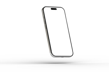 High-quality image of a modern smartphone with a blank screen, perfect for app presentations or...