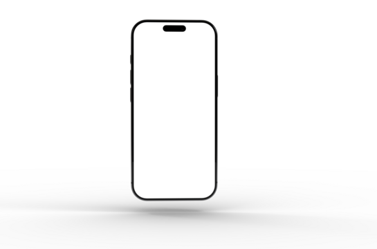 High-quality stock photo of a modern smartphone with a blank screen, perfect for app presentations or website designs.