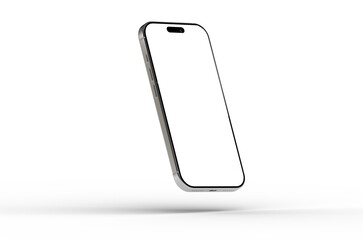 High-quality image of a modern smartphone with a blank screen, perfect for app presentations or website mockups.