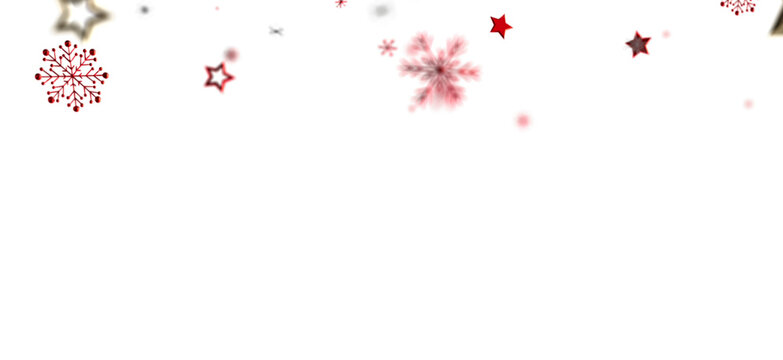 Festive winter background with red snowflakes and stars. Perfect for Christmas, New Year, and winter holidays.