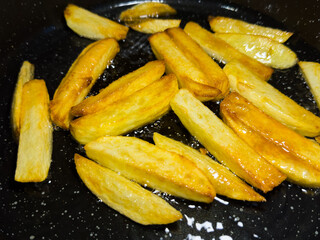 Home-fried French fries, junk food, fatty food, fatty oil, fat, cholesterol. High quality