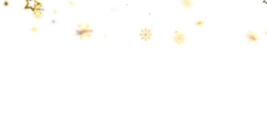 Abstract background with glowing gold snowflakes falling. Perfect for winter holiday themes, celebrations, Christmas, or New Year designs. Spark