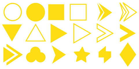 Flèche and Arrow Bullet List Icons. flèche, Bullet List for PowerPoint Presentation, Bullet point collection, arrows set. Vector illustration. Bullet point collection for presentation