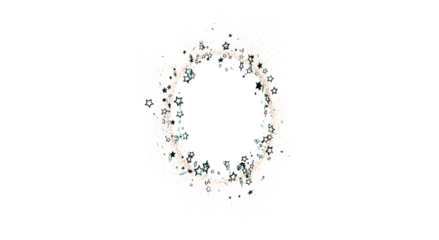 A sparkling ring of stars and glitter on white, perfect for celebrations, decorations, dreamy designs and more. Ideal for holidays and special e