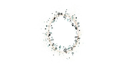 Obraz premium Decorative starry wreath on a white background. Perfect for celebrations, holidays, or adding a touch of elegance to your design projects.
