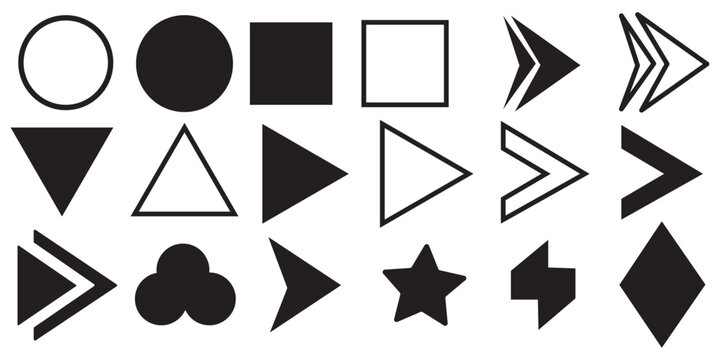 Fl&egrave;che and Arrow Bullet List Icons. fl&egrave;che, Bullet List for PowerPoint Presentation, Bullet point collection, arrows set. Vector illustration. Bullet point collection for presentation