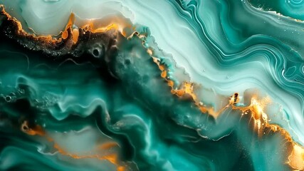 Emerald tides with golden edges - Powered by Adobe