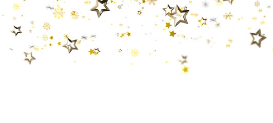 Elegant background with falling golden stars and snowflakes, perfect for celebrations, holidays, and festive designs. Create a magical and dream
