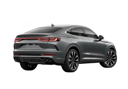 Sleek gray suv coupe showcasing its modern design