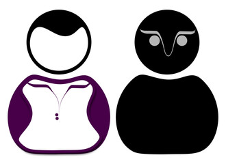User profile icon set. Default avatar or person icon. Person and Profile, User silhouette isolated on background