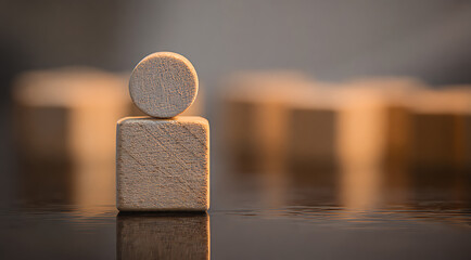 Abstract minimalist object with soft bokeh background in warm tones evoking a sense of calm and focus