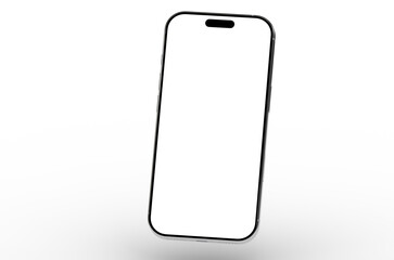 Clean, minimalist smartphone mockup with blank screen. Ideal for app presentations, website designs, and technology marketing.