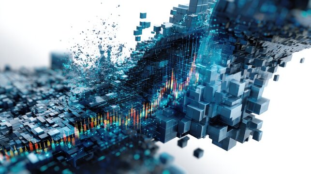Data Flow Visualization: A striking digital representation of data streams, showcasing interconnected networks of information. Illustrating the intricate nature of digital landscapes.