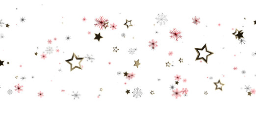 Elegant festive background with gold stars, snowflakes on white. Perfect for Christmas, New Year celebrations, seasonal designs and joy.