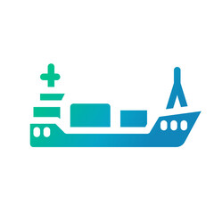 Icon of a cargo ship symbolizing marine transportation and shipping