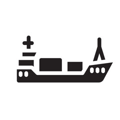 Glyph Icon of a cargo ship symbolizing marine transportation and shipping