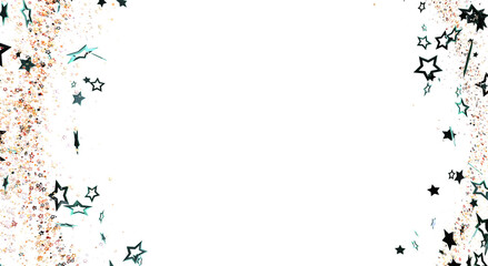 Decorative background with sparkling stars and glitter. Ideal for holiday themes, celebrations, or adding a touch of elegance and joy to designs