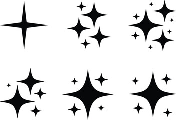 Set of sparkles icon vector illustration graphic element collection