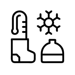 Winter clothing and snowflake