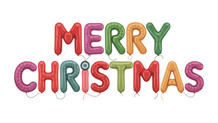 Joyful Christmas: Colorful balloons spelling Merry Christmas, creating a vibrant and festive atmosphere. a season of happiness, love, and togetherness.