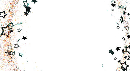 Obraz premium Decorative abstract background featuring stars and specks with a clean white space perfect for various projects. Ideal for design and presentati