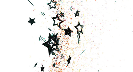Festive abstract image featuring swirling stars on a white backdrop. Perfect for holiday themes, celebrations, and design elements. This design