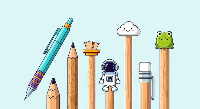 pencils and pencil sharpener