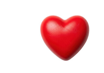 A single, vibrant red, hand-crafted heart with visible brushstrokes and artistic texture, against a transparent background with negative space. Symbol of corporate values and commitment