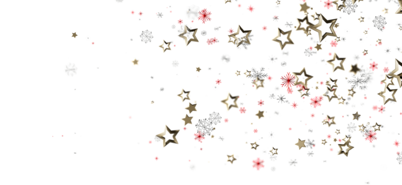 Abstract winter background with falling golden stars and snowflakes. Perfect for holiday designs, Christmas greetings, festive invitations, and - Powered by Adobe