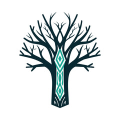 Abstract Teal and Navy Tree Icon Nature Inspired Teal and Navy Icon Set