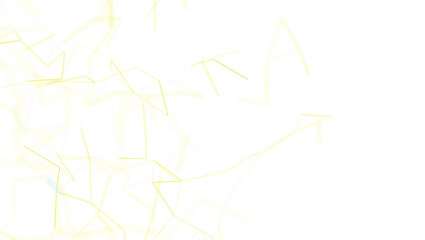Modern abstract illustration featuring interconnected yellow lines forming a network against a clean white backdrop. Suitable for technology and