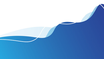 Blue wave modern background with white space for text and message. template design