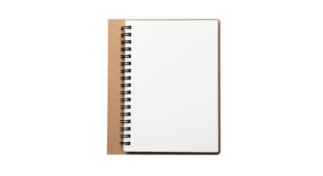 Blank spiral notebook isolated on transparent background, ready for your notes