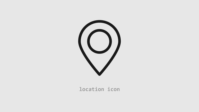 GPS location pin icon with radio wave animation, Location symbol, black pin point icon, Location pin, road location.