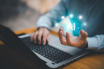 Software engineer working with database and big data analytics, cloud computing with AI and data exchange, innovation technology.Data Science and engineering, digital technology, tech background.