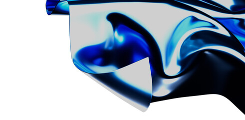 Abstract art piece featuring flowing, swirling shapes in shades of blue and white, creating a dynamic and eye-catching design. Ideal for backgro