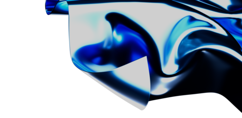 Abstract art piece featuring flowing, swirling shapes in shades of blue and white, creating a dynamic and eye-catching design. Ideal for backgro