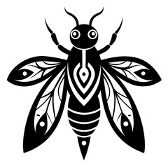 vector illustration of a black beetle