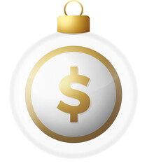 money christmas glass hanging ball