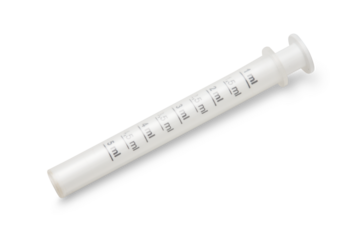 Measuring syringe for children's medicines isolated on transparent background