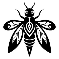 vector illustration of a black beetle