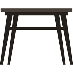 Simple Dark Brown Wooden Table With Four Legs On A White Background With Transparent Background Isolated Object