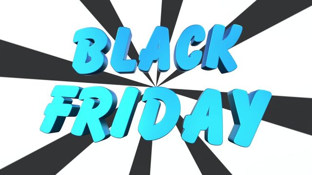 Black Friday, sales banner, pop up, blue letters. Black Friday, sales banner. Marketing, discount, retail, shopping event, low prices, commercial sign. 
