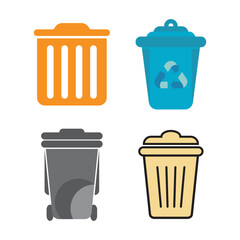 Rubbish Bin Template Icon