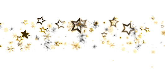 Elegant Christmas and New Year background featuring shimmering gold stars and snowflakes, perfect for holiday designs, festive greetings and win © vegefox.com